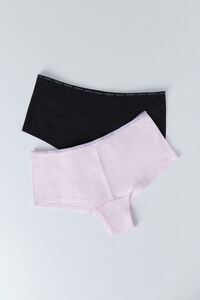 HI&BYE Pack de 2 panties b&oacute;xer negros y rosas