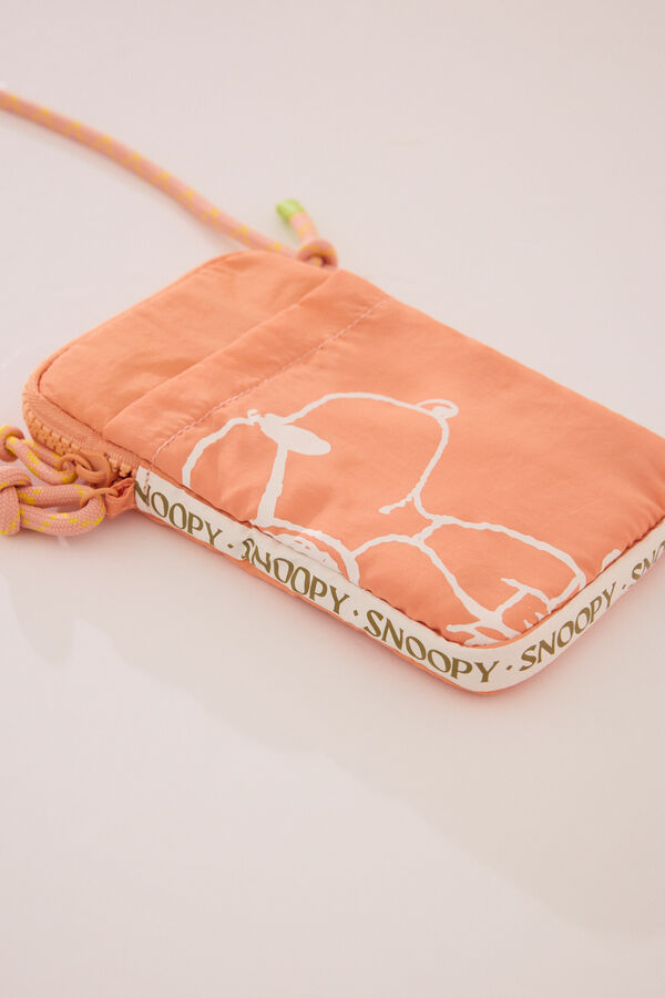 Womensecret Funda de teléfono con relleno de nailon de Snoopy naranja
