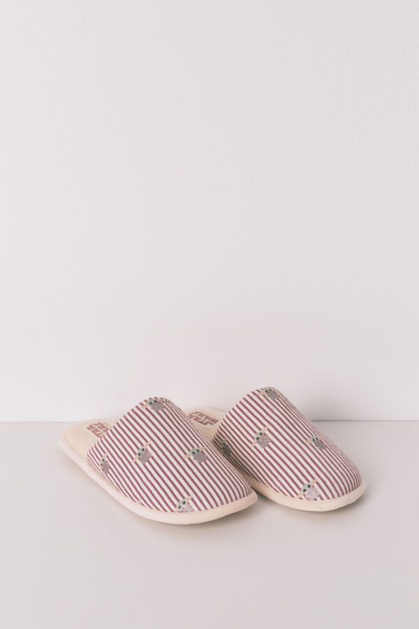 Women'secret Pantuflas Grogu de rayas naranja