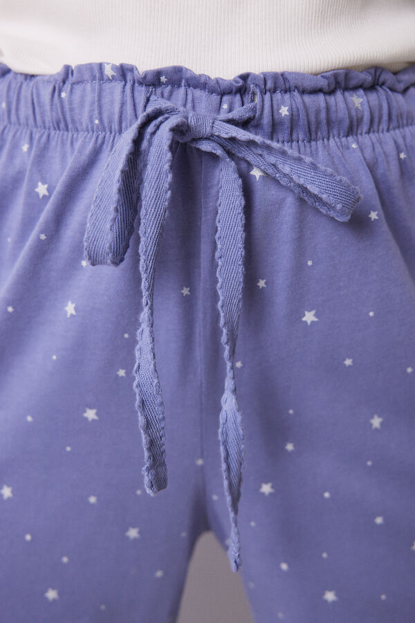 Womensecret Pijama larga algodón estrellas marfil