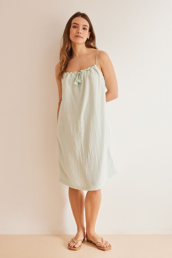 Womensecret Camisón 100% algodón verde verde