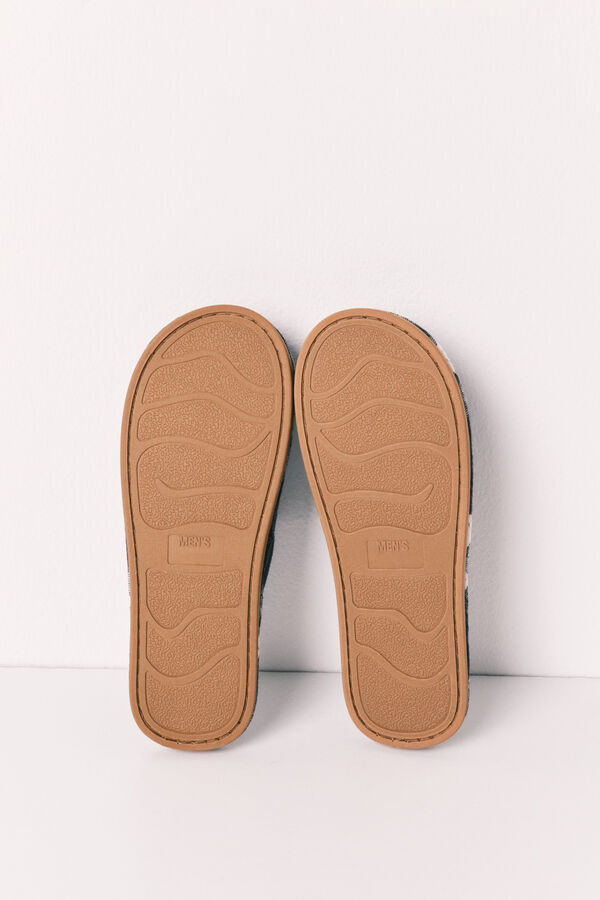 Women'secret Pantuflas a cuadros azul