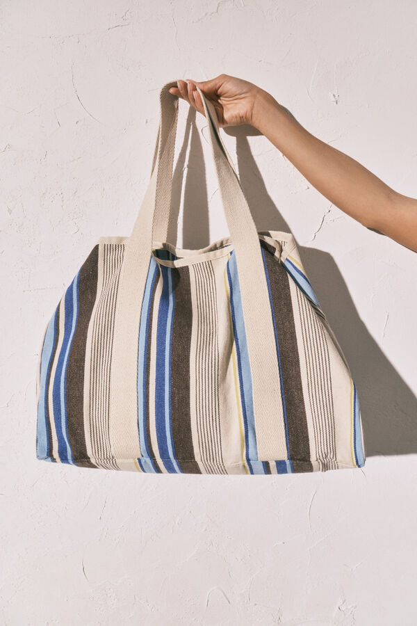 Women'secret Bolsa shopper de playa con estampado de rayas estampado