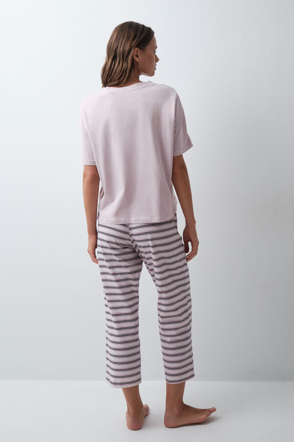 Women'secret Pijama larga Betty Boop de rayas rosa rosa