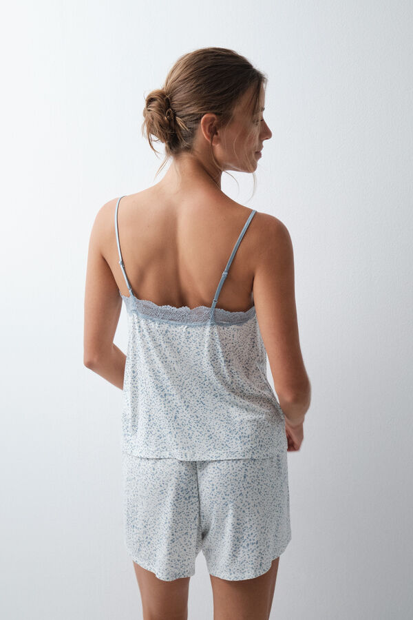 Women'secret Pijama corta de tirantes con estampado animal azul