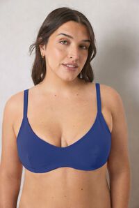 Women'secret Top bikini horizontal con varilla azul