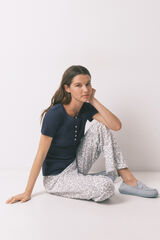 Women'secret Pantal&oacute;n largo de algod&oacute;n estampado floral estampado
