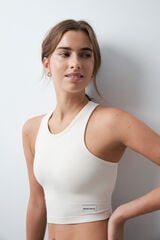 Women'secret Tank top copas beige marfil
