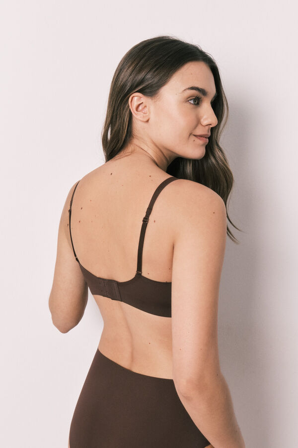 Women'secret Top halter liso corte limpio granate p&uacute;rpura