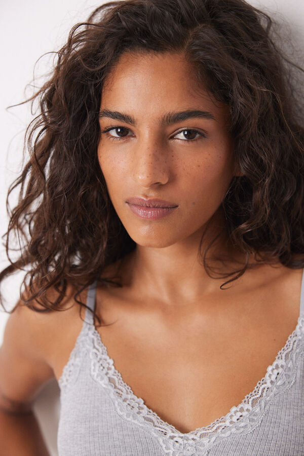 Womensecret Brasier seamless canalé gris gris