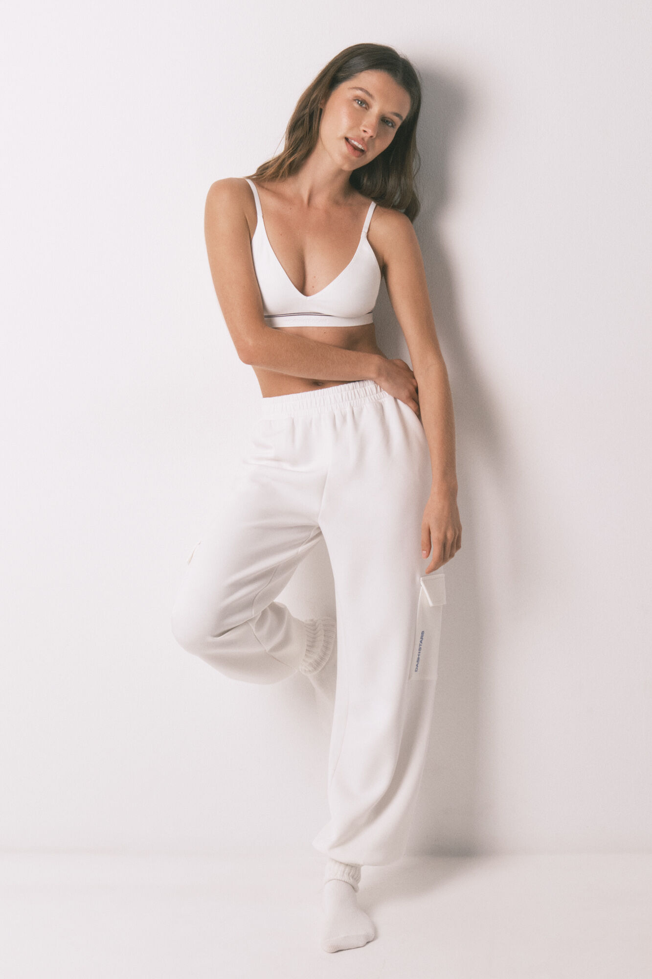 Women'secret Top triangular NATURAL sin costuras blanco