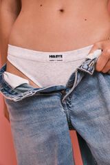 HI&BYE Panty cl&aacute;sico sin costuras de canal&eacute; gris melange gris