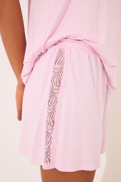 Womensecret Pijama corta de viscosa rosa rosa