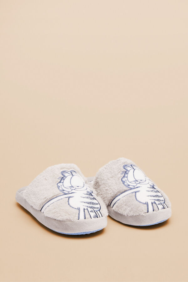 Womensecret Zapatillas casa pelo Garfield gris