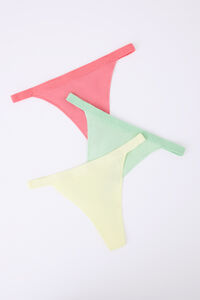 Womensecret Pack 3 tangas rosa, amarillo y verde blanco