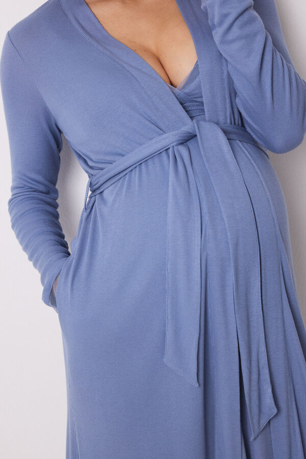 Womensecret Bata "maternity" midi viscosa azul azul