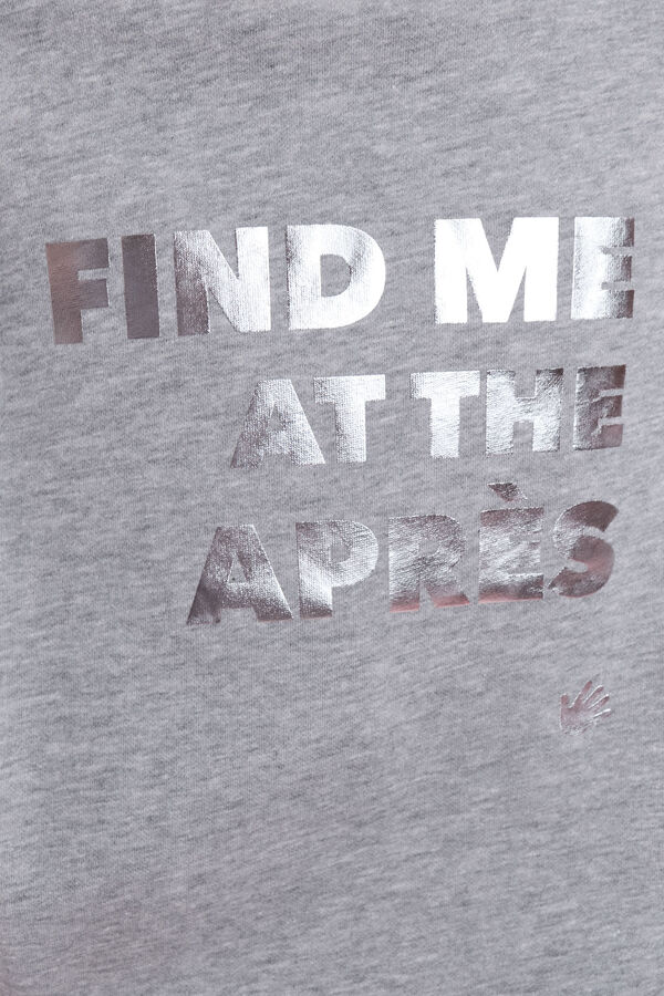 HI&BYE Sudadera de forro polar gris con logo gris