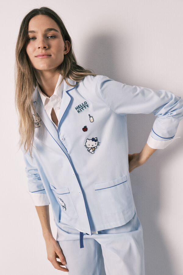 Women'secret Pijama camisera Hello Kitty de algod&oacute;n azul azul