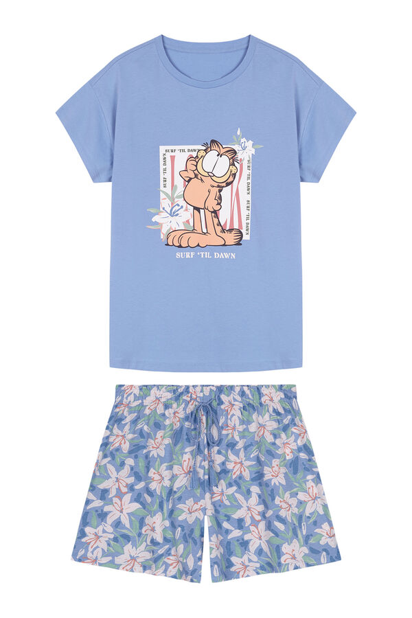 Womensecret Pijama corta 100% algodón Garfield azul azul