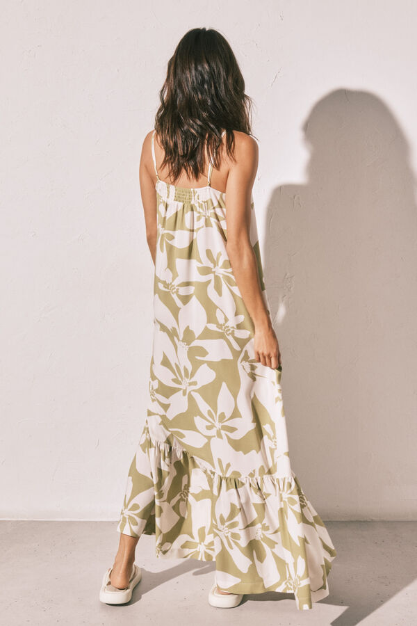 Women'secret Vestido largo de tirantes con estampado floral estampado