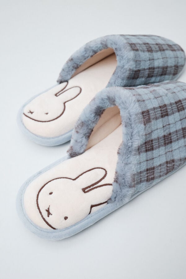 Women'secret Pantuflas de nudo borreguito verde azul