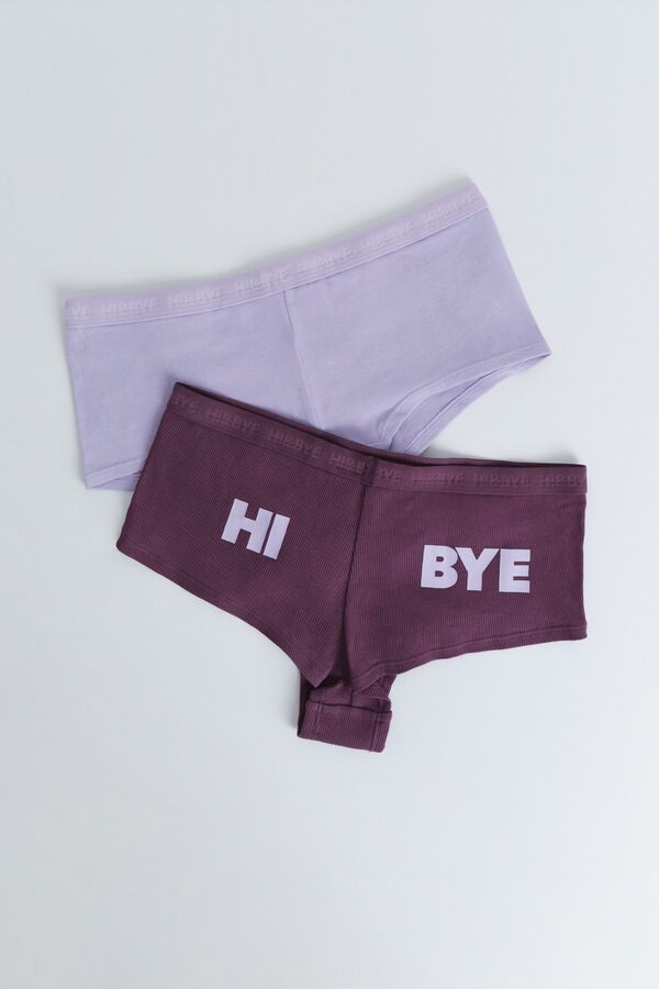 HI&BYE Pack de 2 panties b&oacute;xer morados y lilas morado/lila