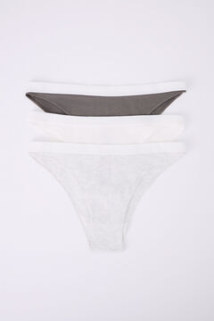 Womensecret Pack 3 panties brasileños algodón verde, blanco y turquesa 