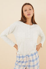 Womensecret Camiseta beige 100% de algodón con bolsillos beige
