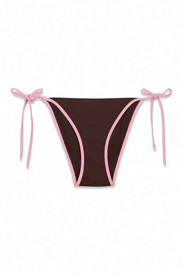 Women'secret Panty de bikini tiras de contraste marr&oacute;n caf&eacute;