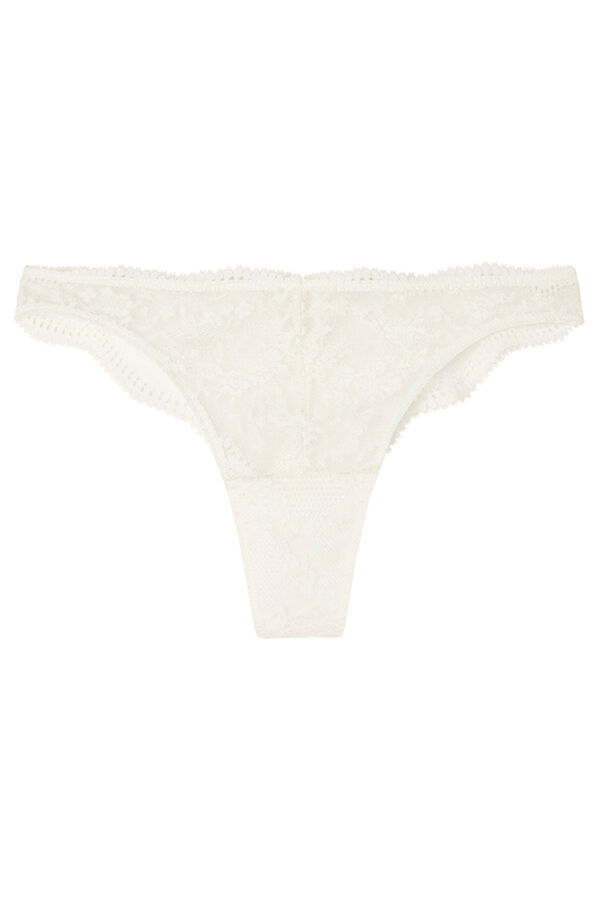 Womensecret Tanga clásica encaje blanco marfil