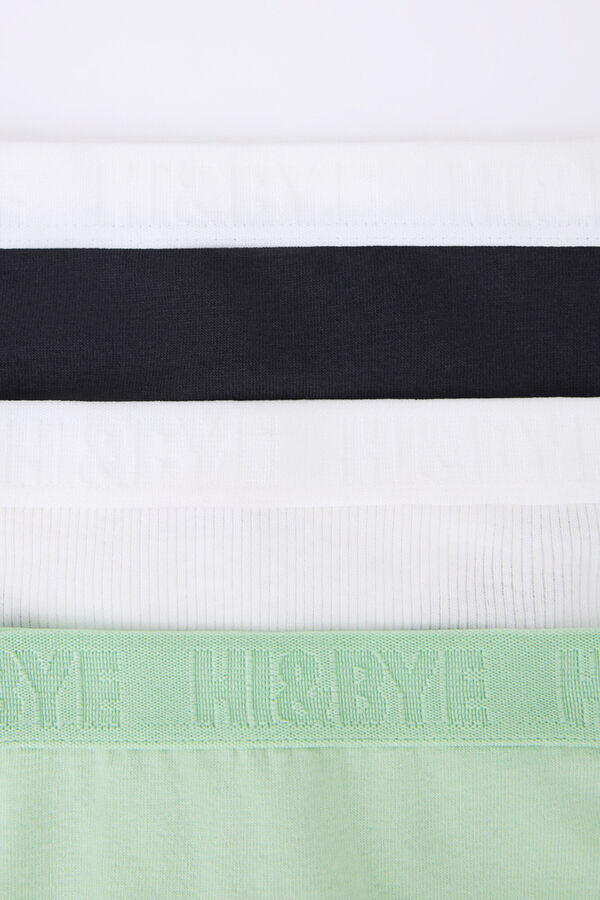Womensecret Pack 3 tangas negro, blanco y verde blanco