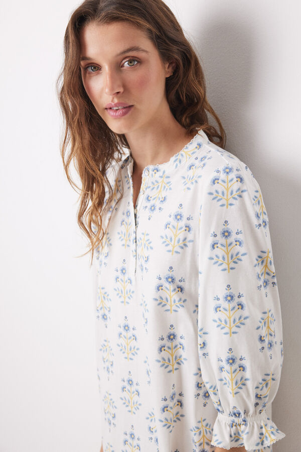 Womensecret Camisón corto 100% algodón allover flores estampado