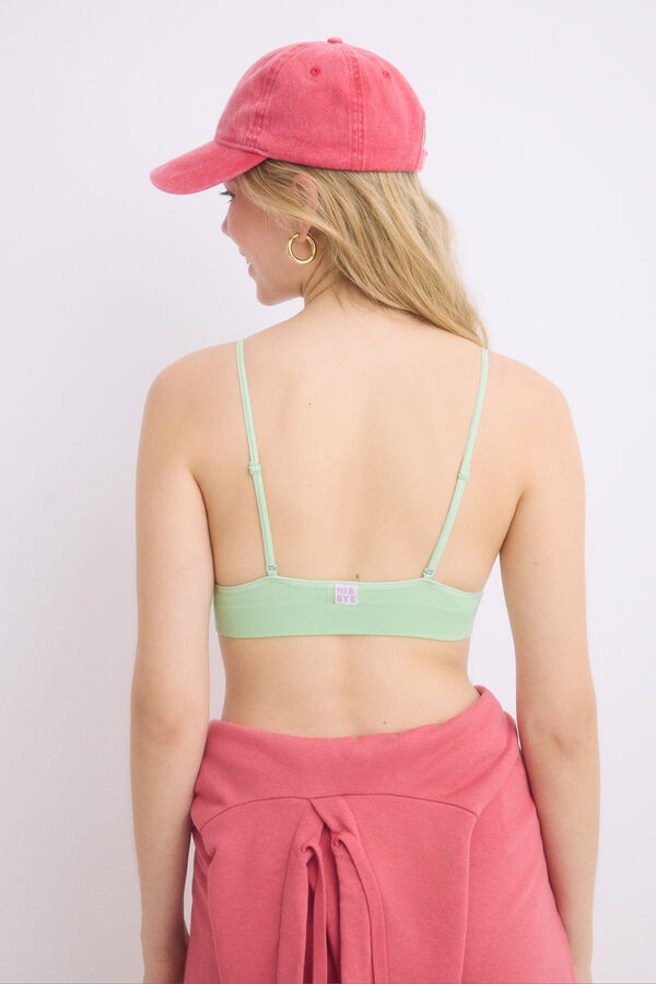 Womensecret Sujetador top relleno verde copas extraíbles verde