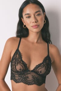 Womensecret Bralette de encaje encaje especial negro