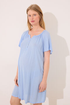 Womensecret Camisón corto "premamá" camisón en viscosa azul azul