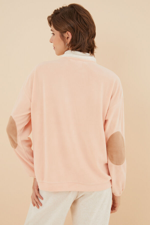 Womensecret Pijama larga de borreguito y suave tela polar naranja