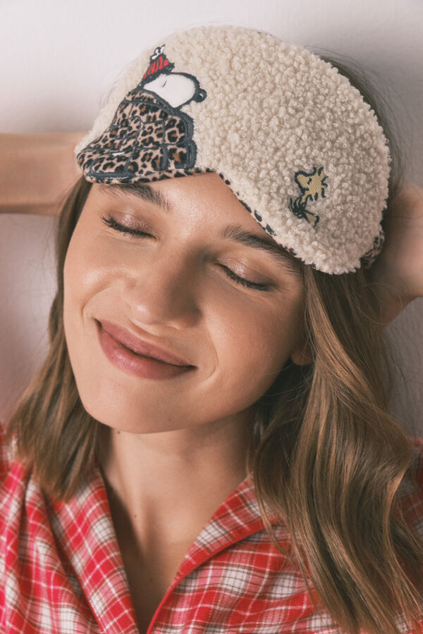 Women'secret Máscara para dormir de borrego de Snoopy marfil