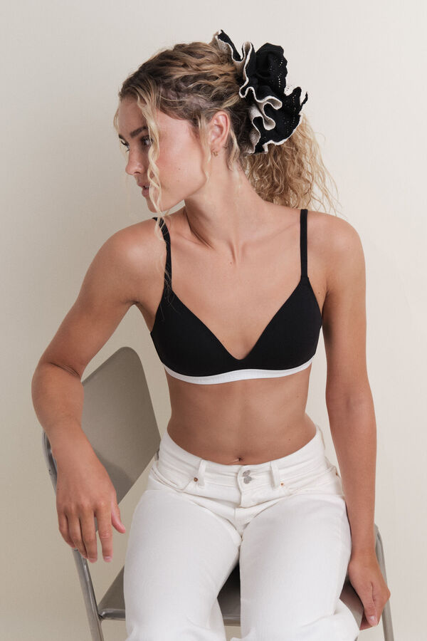 HI&BYE Brasier triangular con relleno fijo negro negro
