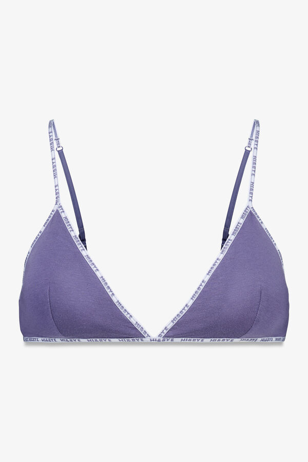 HI&BYE Brasier triangular de algodón con copas extraíbles azul azul