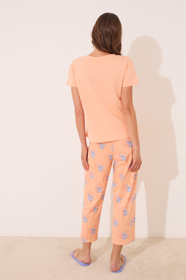 Womensecret Pijama Capri de Lilo & Stitch en algodón naranja naranja