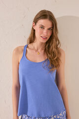 Womensecret Playera de tirantes de algodón azul claro azul