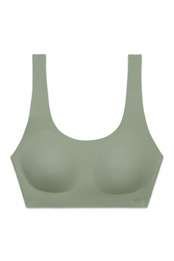 Women'secret Top liso corte limpio de microfibra kaki kaki