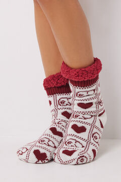 Womensecret Calcetines largos tricot Snoopy beige