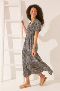 Womensecret Vestido largo lazo cintura negro