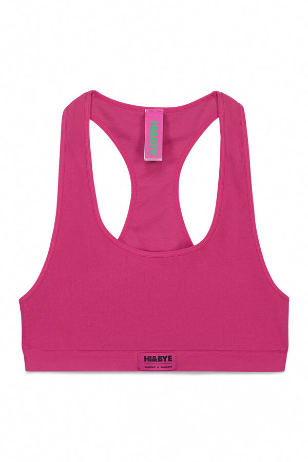HI&BYE Brasier deportivo sin costura rosa fucsia