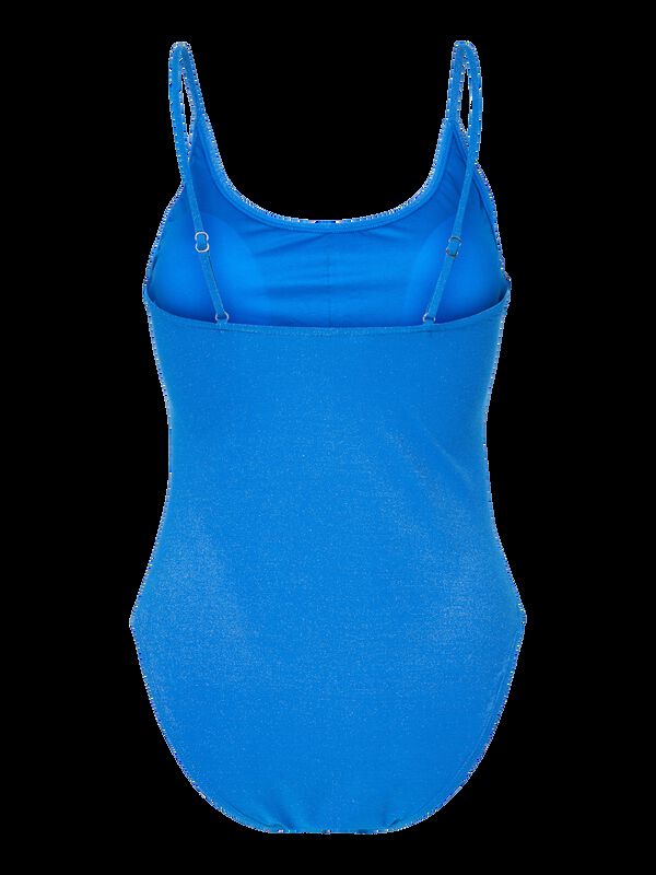 Pieces Traje de ba&ntilde;o de tirantes en tejido l&uacute;rex azul