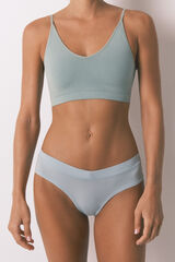 Women'secret Panty brasileño ancha fruncida azul azul