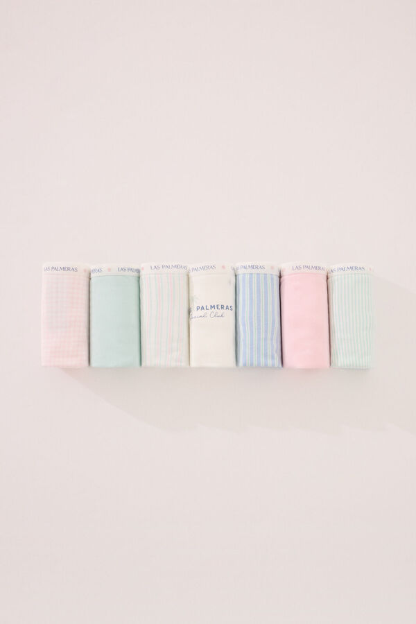 Womensecret Pack de 7 panties clásica de algodón con estampados variados estampado