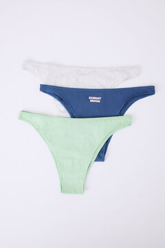 Womensecret Pack 3 bragas brasileñas verde, azul, gris blanco