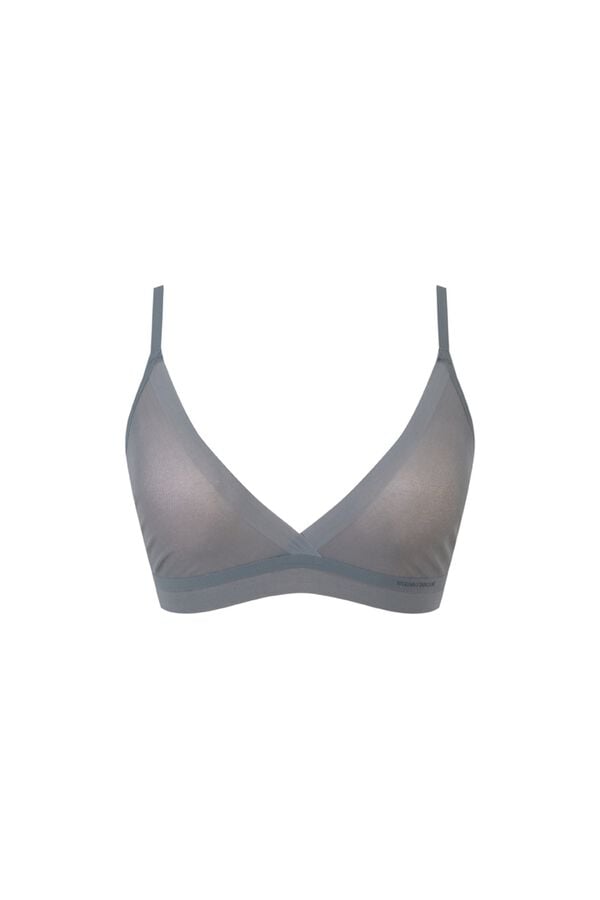 Women'secret Brasier top triangular de tul verde verde